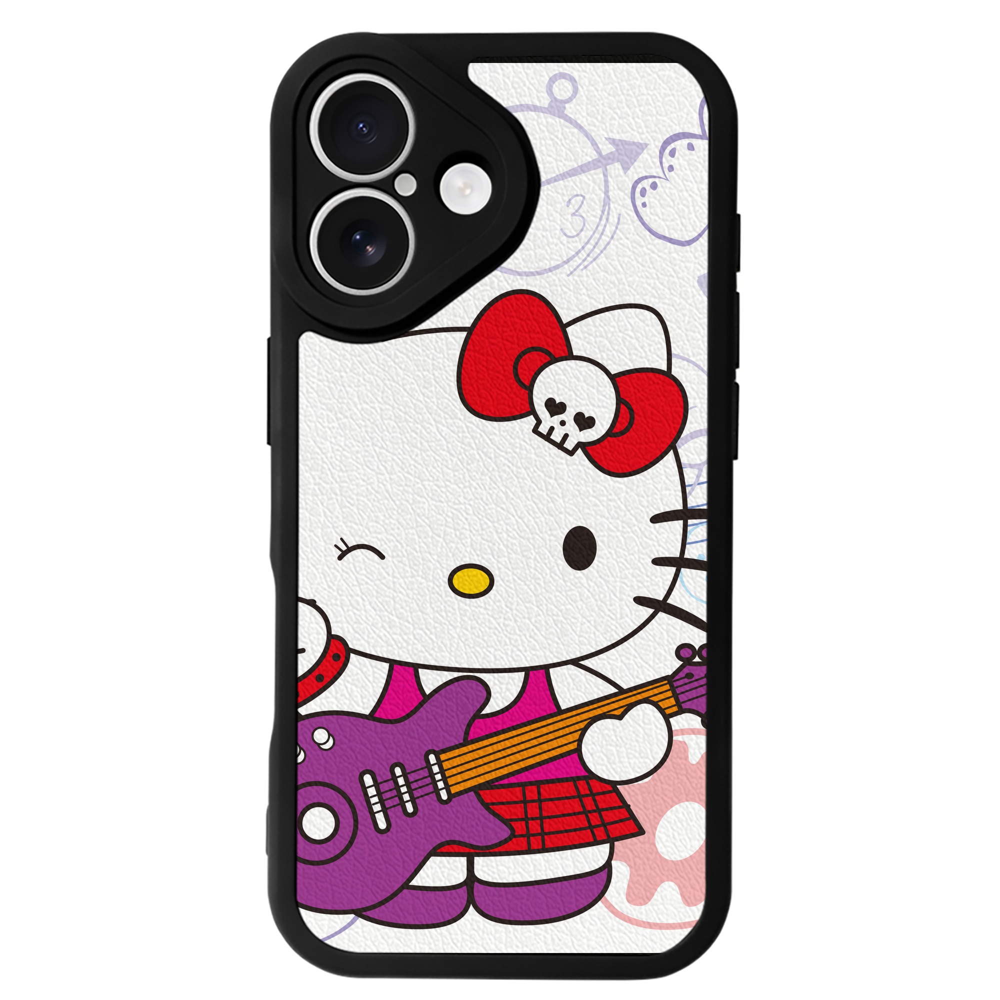 （画像用） Hello Kitty ハローキティ 【iPhone 16シリーズ対応】シリコンスマホケース（レザー調） 材質：シリコン